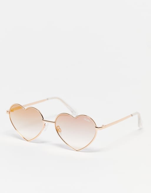 Quay – Heart Breaker – Okulary przeciwsłoneczne w różowomiedzianym kolorze