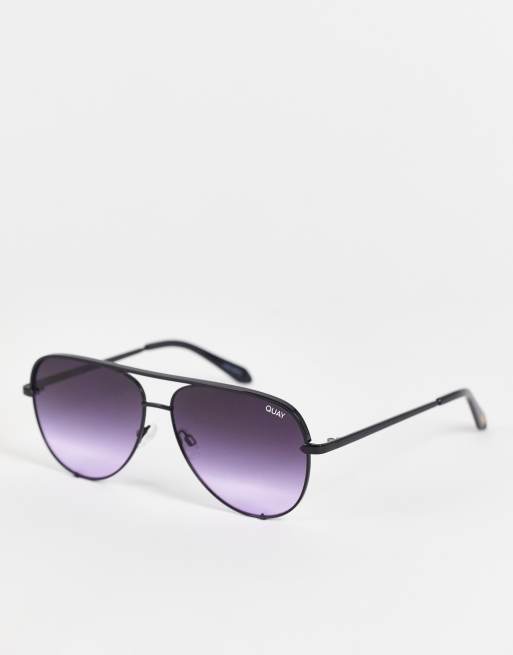 Quay – High Key – Czarno-fioletowe okulary przeciwsłoneczne typu aviator