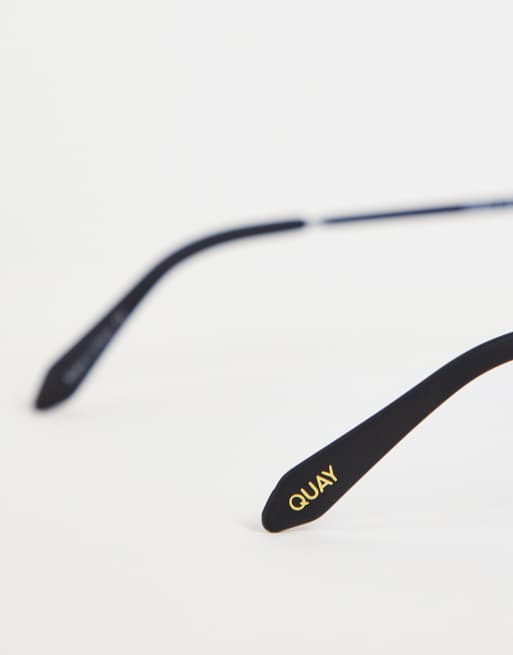 Quay – High Key – Czarno-koralowe okulary przeciwsłoneczne typu aviator , 2 z 4