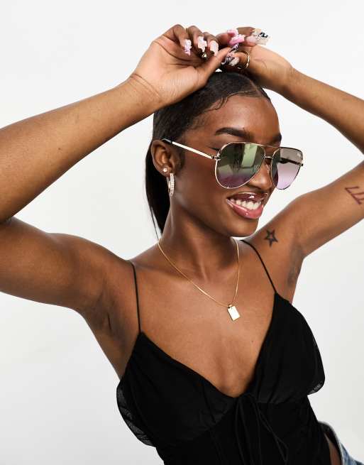 Quay oversized store aviator sunglasses