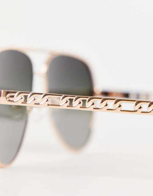 Quay - High Key Links - Aviator-solbriller med polariserede glas i rosen-grøn fade, 2 af 4