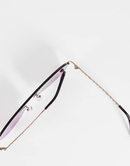 Quay – High Key Links – Goldfarbene Piloten-Sonnenbrille mir rosa Gläsern , 2 von 4