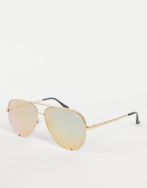 Quay – High Key – Okulary przeciwsłoneczne typu aviator w złotym kolorze