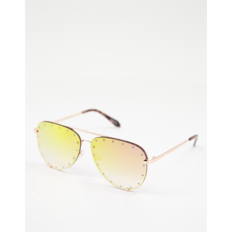 Louis Vuitton, Accessories, Louis Vuitton Party Aviator Clear Sunglasses  Studded Gold Metal