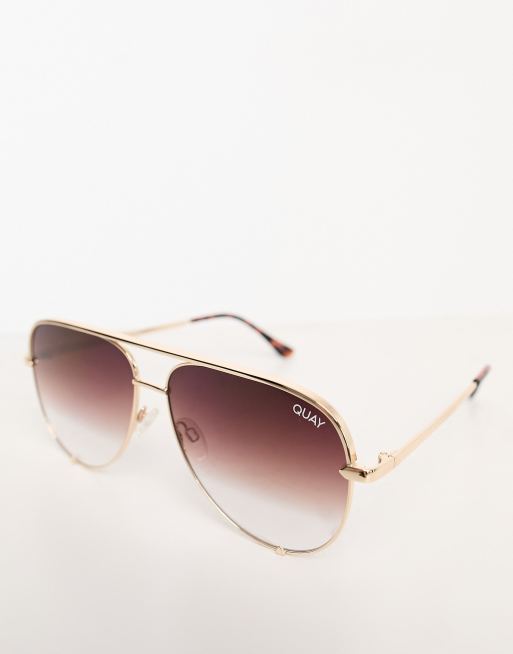 Quay – High Key – Złotobrązowe okulary przeciwsłoneczne typu aviator , 2 z 4