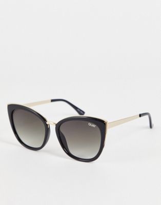 Quay Honey cat eye sunglasses in black | ASOS