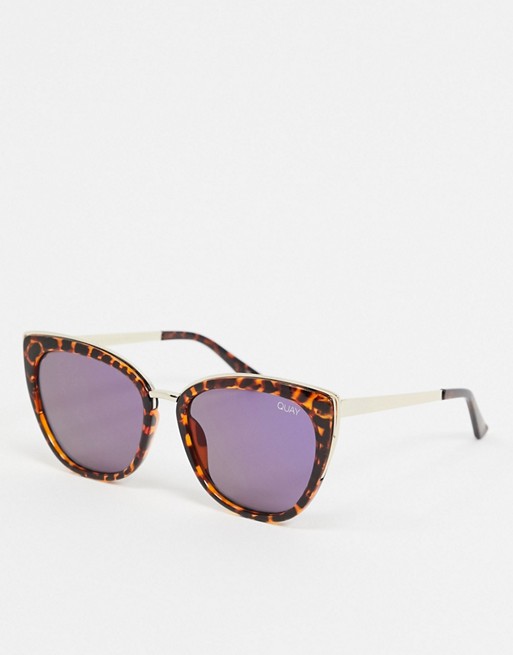 Quay honey cat eye sunglasses in tortoise shell