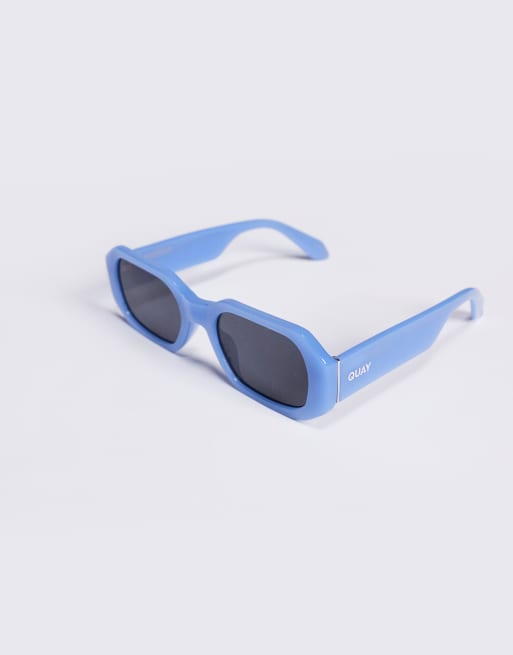 Quay – Hyped Up – Bladoniebieskie prostokątne okulary przeciwsłoneczne , 2 z 3