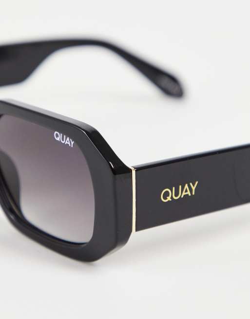 Quay – Hyped Up – Eckige Sonnenbrille in Schwarz , 4 von 4