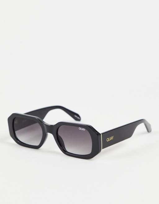 Quay Hyped Up Square Sunglasses In Black Asos 