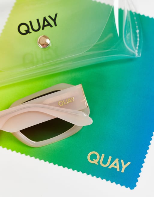 QUAY Hyped Up square sunglasses in pink 74028222_1?w=400 main image 3