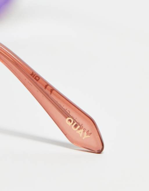 Quay In Pursuit cat eye festival sunglasses in rose gold | ASOS display picture 1