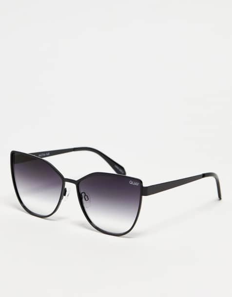 Quay In Pursuit cat eye sunglasses in black fade - view 1