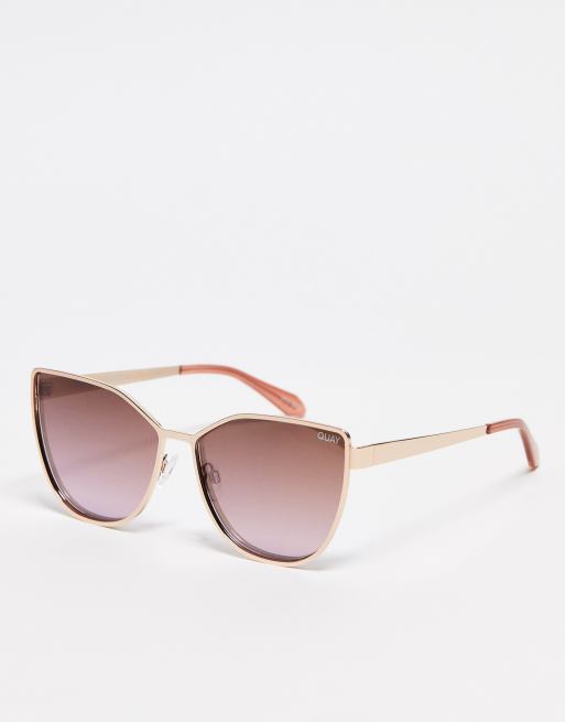 Quay - In Pursuit - Occhiali da sole cat-eye color oro rosa da festival