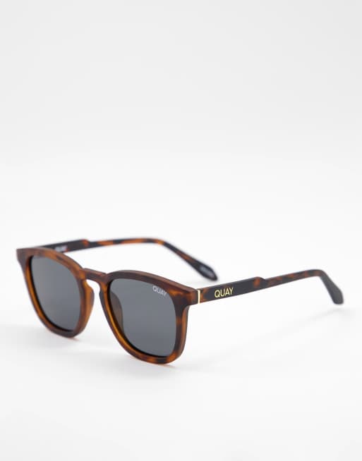 Quay Jackpot unisex round sunglasses in tort with smoke lenses