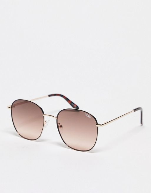 Quay – Jezabell – Okrągłe okulary przeciwsłoneczne w brązowym kolorze