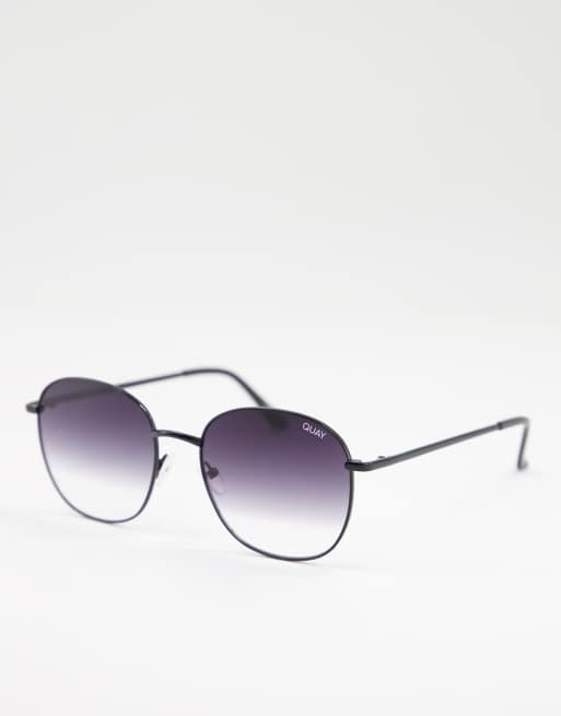 Quay Jezabell round sunglasses in black fade ASOS