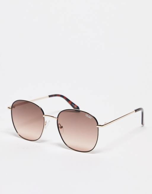 Quay Jezabell round sunglasses in brown