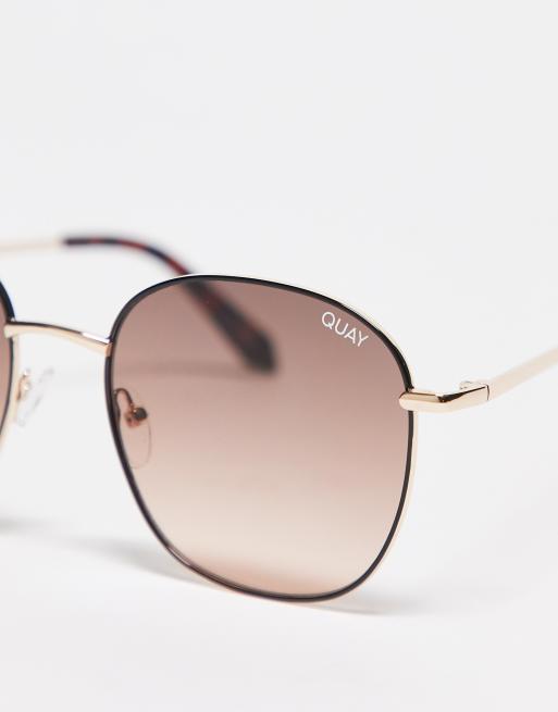 Quay Jezabell round sunglasses in brown, 2 of 4