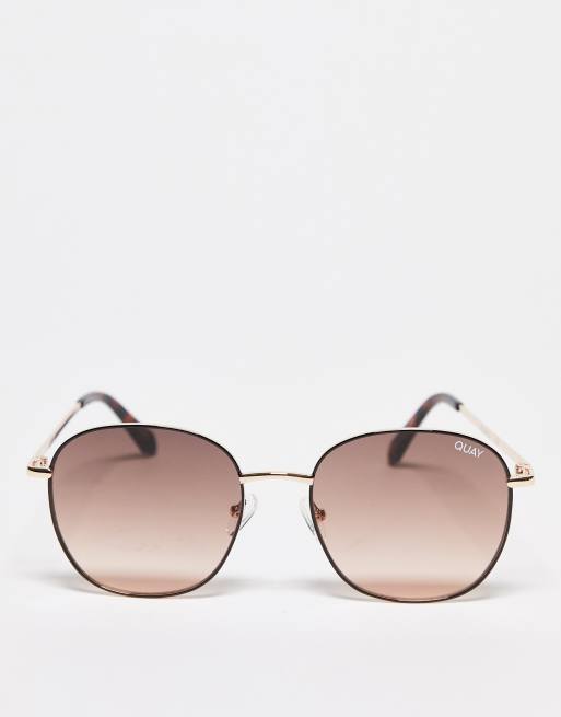 Quay Jezabell round sunglasses in brown, 3 of 4