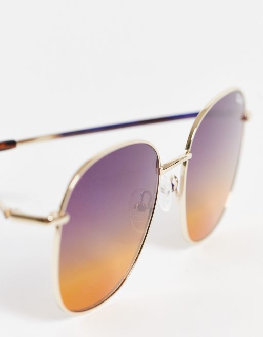 Quay Jezabell round sunglasses in purple ombre | ASOS display picture 2