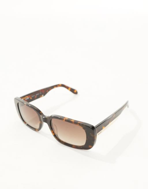 Quay Karma rectangle sunglasses in tortoiseshell | ASOS display picture 1