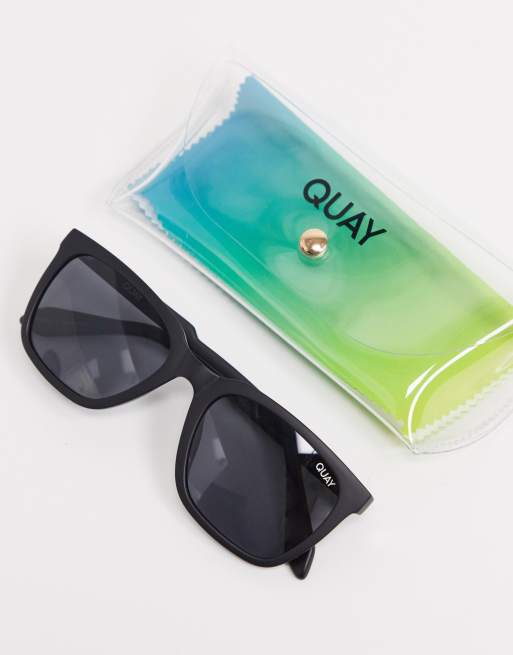 Quay Let It Run Lunettes de soleil carr es pour homme Noir