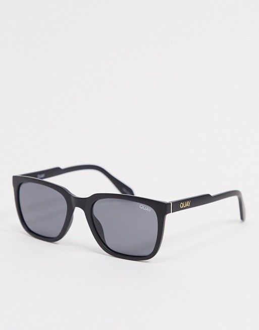 Quay Let It Run mens square sunglasses in black