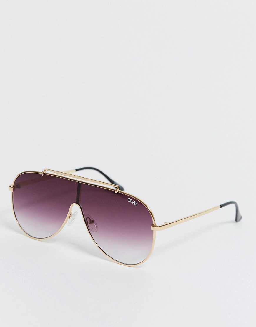 Quay – Lila och guldiga solglasögon