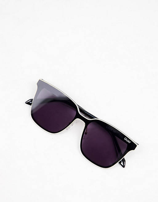 Sunglasses Quay Lined Up unisex square sunglasses in black 