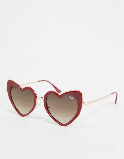 Lunettes coeur rouge hot sale