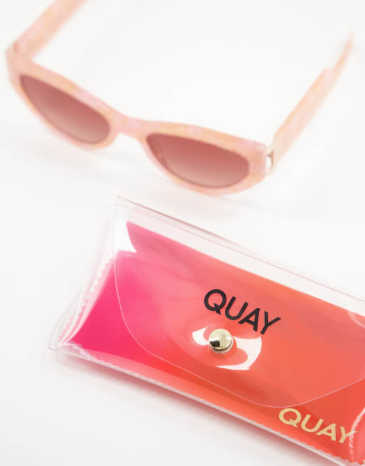 Quay Mad Cute cat eye sunglasses in orange pearl tortoise 