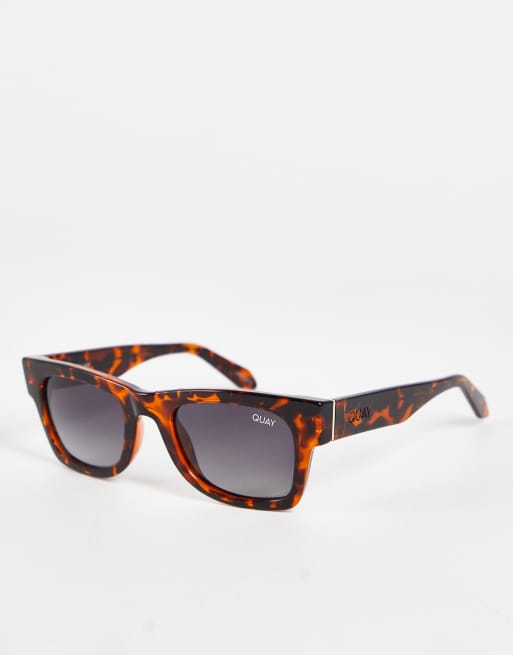 Quay Makin Moves square sunglasses with polarized lens in tort