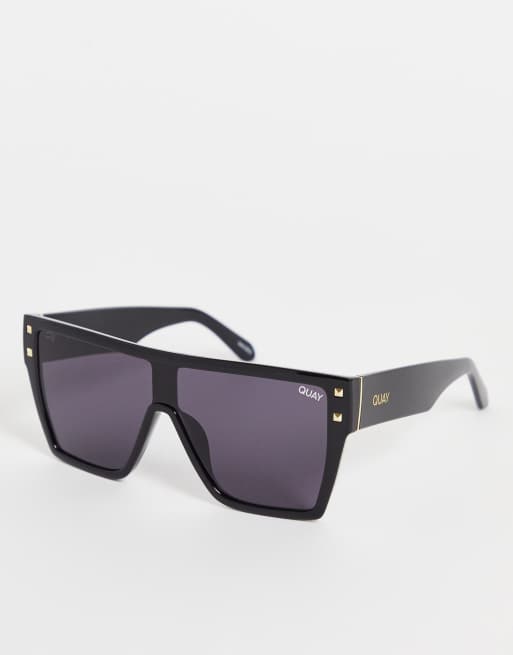Quay Maxed Out shield sunglasses in black