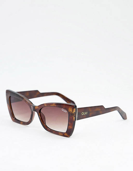 Quay Moody womens cat eye sunglasses in brown