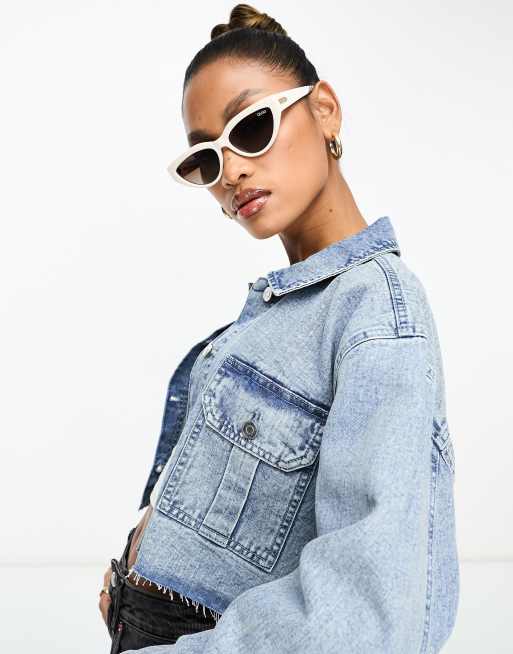 Quay – Narrow Down – Polarisierte, schmale Cat-Eye-Sonnenbrille in Knochenweiß, 4 von 4