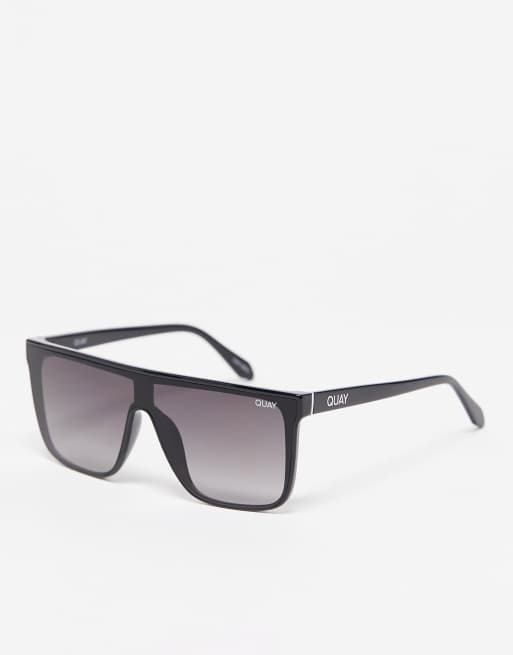 Quay – Nightfall – Czarne okulary przeciwsłoneczne typu visor z cieniowanymi szkłami