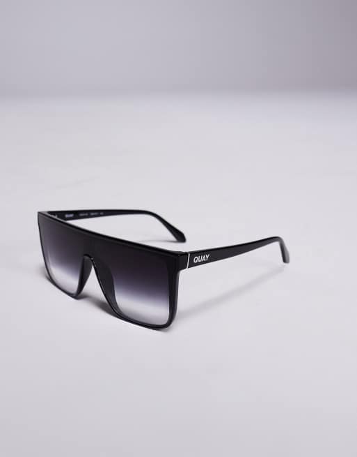Quay Nightfall shield sunglasses in black gradient | ASOS display picture 1