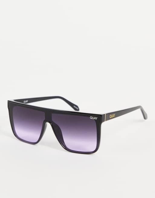 Quay nightfall visor sunglasses in black purple ASOS
