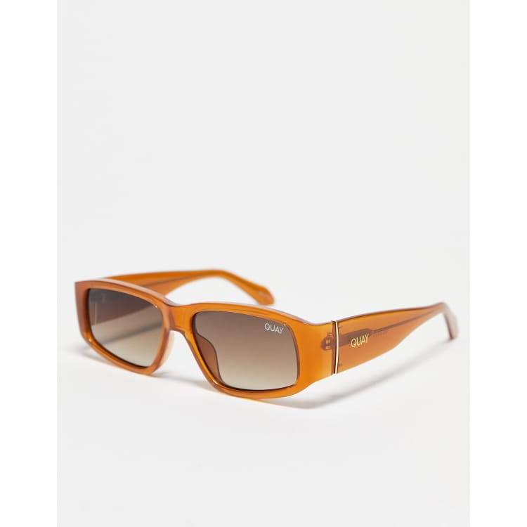 Quay No Envy rectangular sunglasses in caramel | ASOS display picture 2
