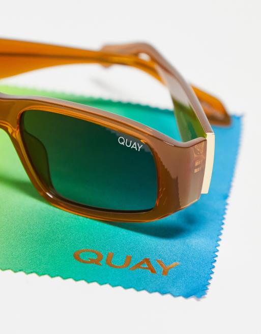 Quay No Envy rectangular sunglasses in caramel | ASOS
