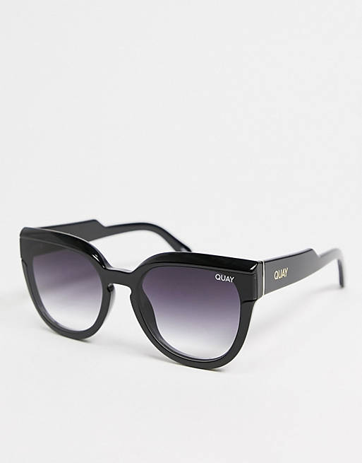 Quay Noosa Bevel womens cat eye sunglasses in black