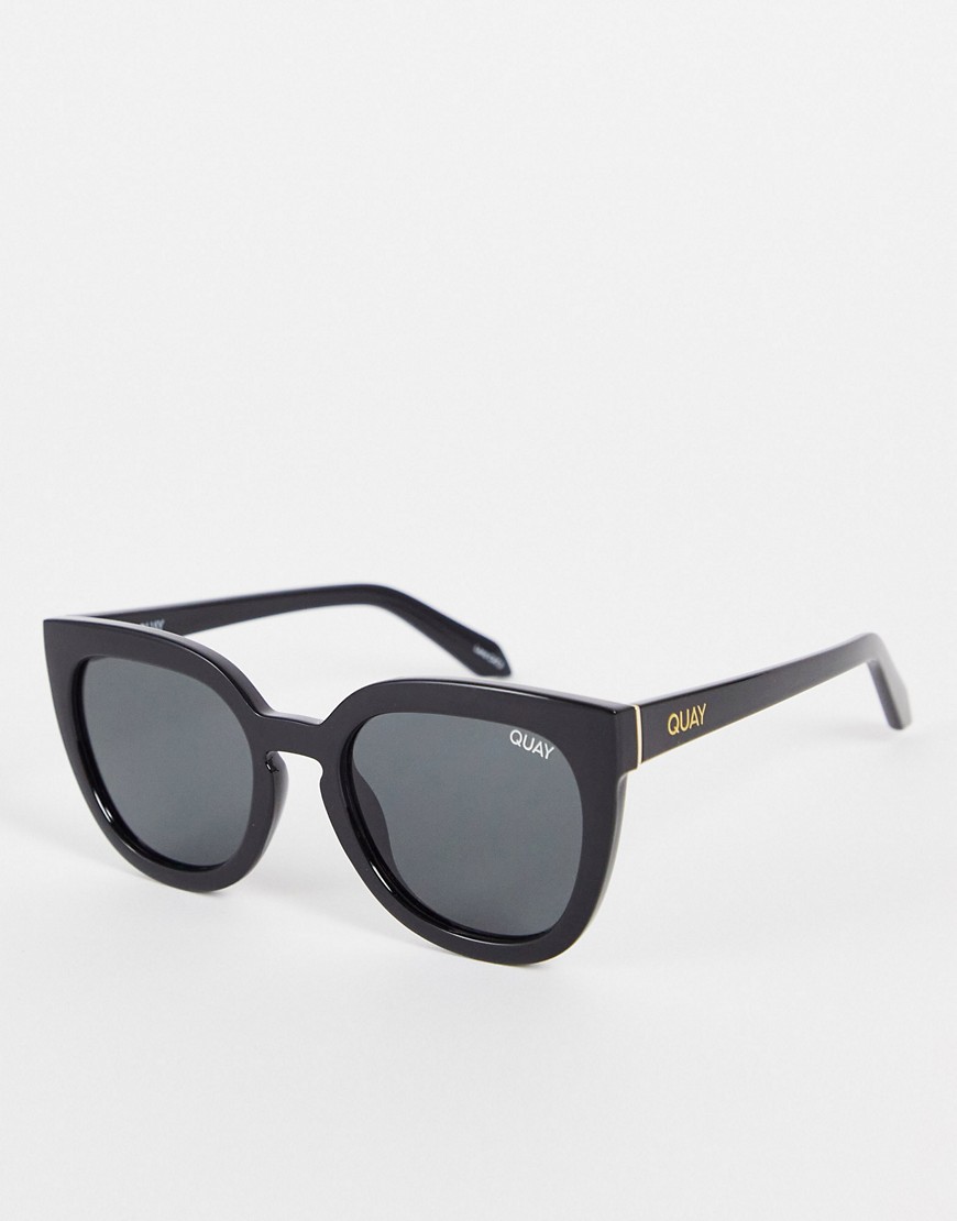 quay noosa cat eye sunglasses with polarised lens in black