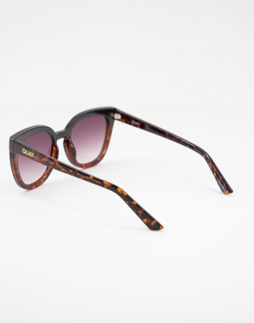 Quay - Noosa - Occhiali da sole cat-eye in nero tartarugato , 3 di 4