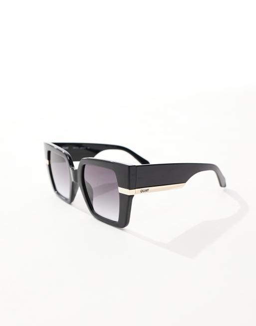 Quay – Notorious – Eckige Sonnenbrille in Schwarz, 4 von 4