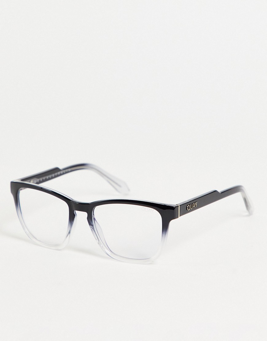 quay - occhiali con lenti per luce blu con sfumatura da scuro a chiaro-nero