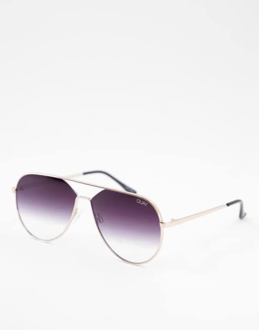 Quay – Okulary przeciwsłoneczne typu aviator z soczewkami w kolorze przydymionej szarości