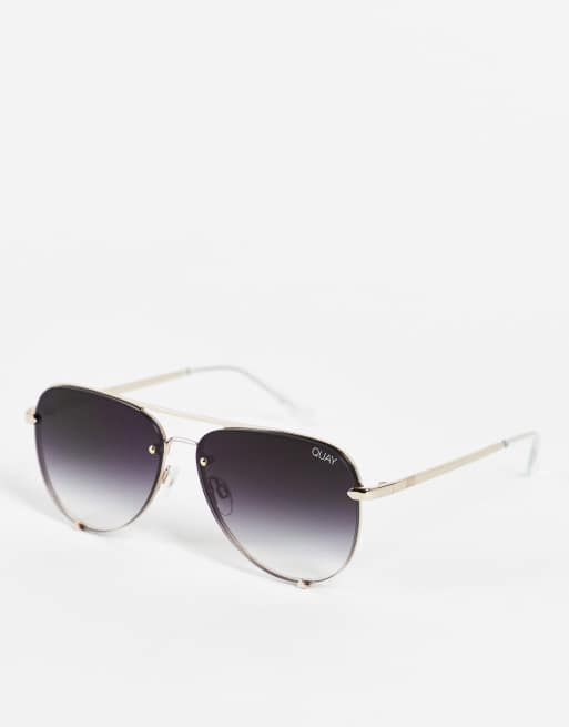 Quay – Okulary przeciwsłoneczne typu aviator z soczewkami w kolorze przydymionej szarości