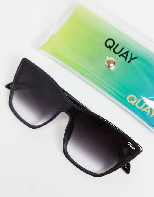 Quay On Point Womens Cat Eye Sunglasses In Black Asos