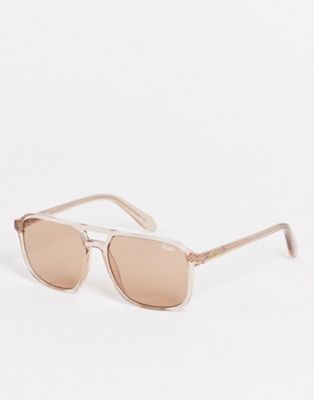 Quay X Love Island On The Fly aviator sunglasses in apricot